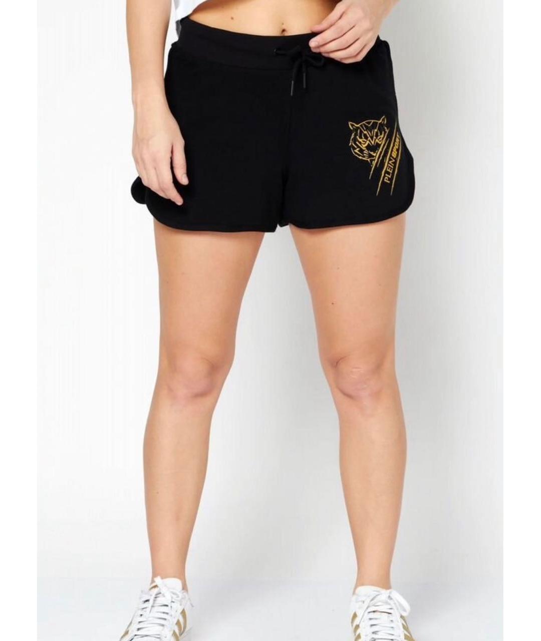 PLEIN SPORT Черные хлопковые шорты, фото 4