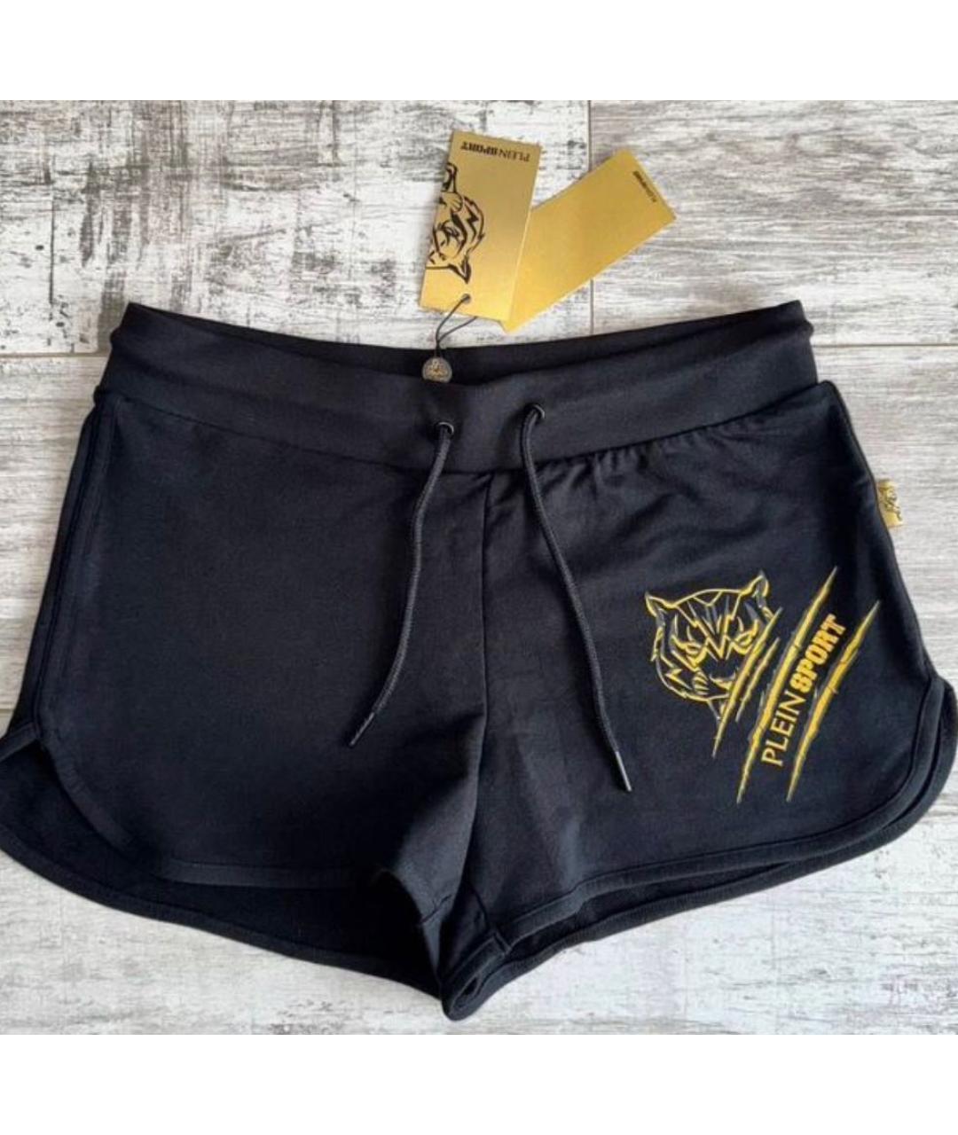 PLEIN SPORT Черные хлопковые шорты, фото 6