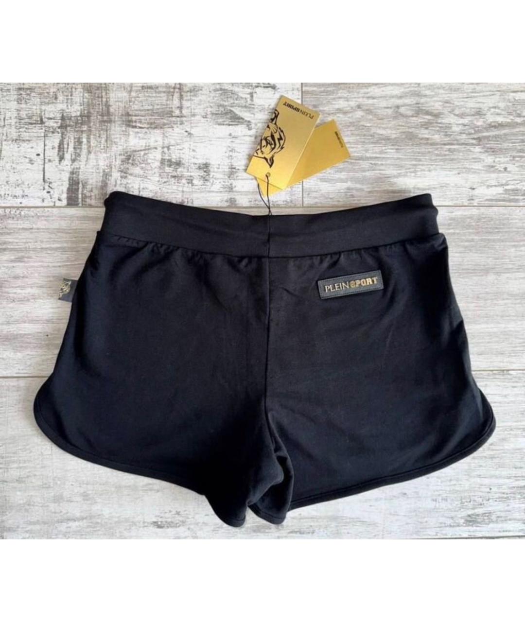 PLEIN SPORT Черные хлопковые шорты, фото 2