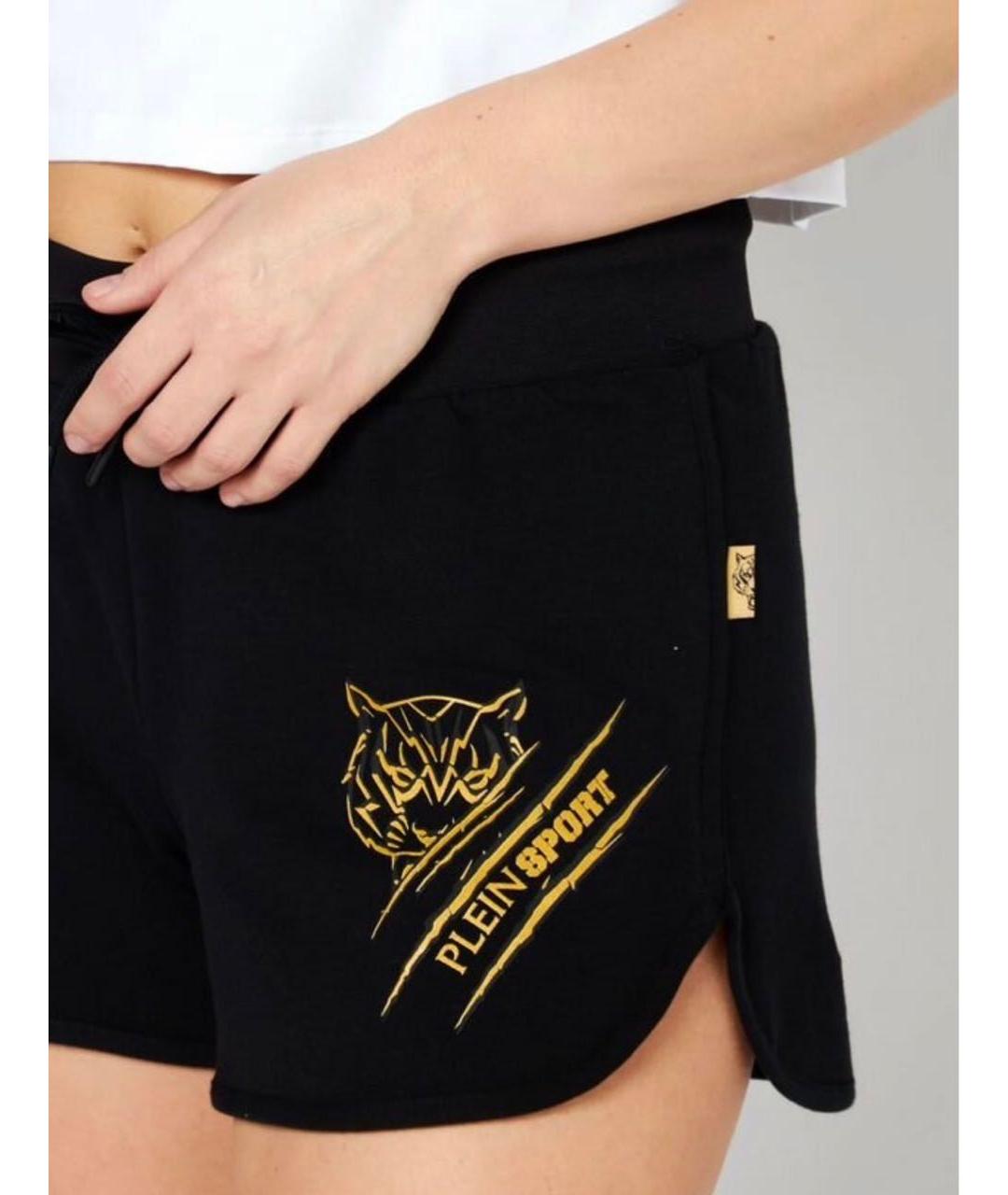 PLEIN SPORT Черные хлопковые шорты, фото 3