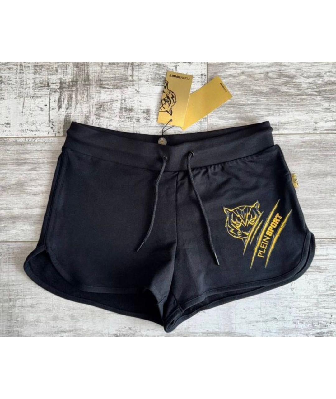 PLEIN SPORT Черные хлопковые шорты, фото 8