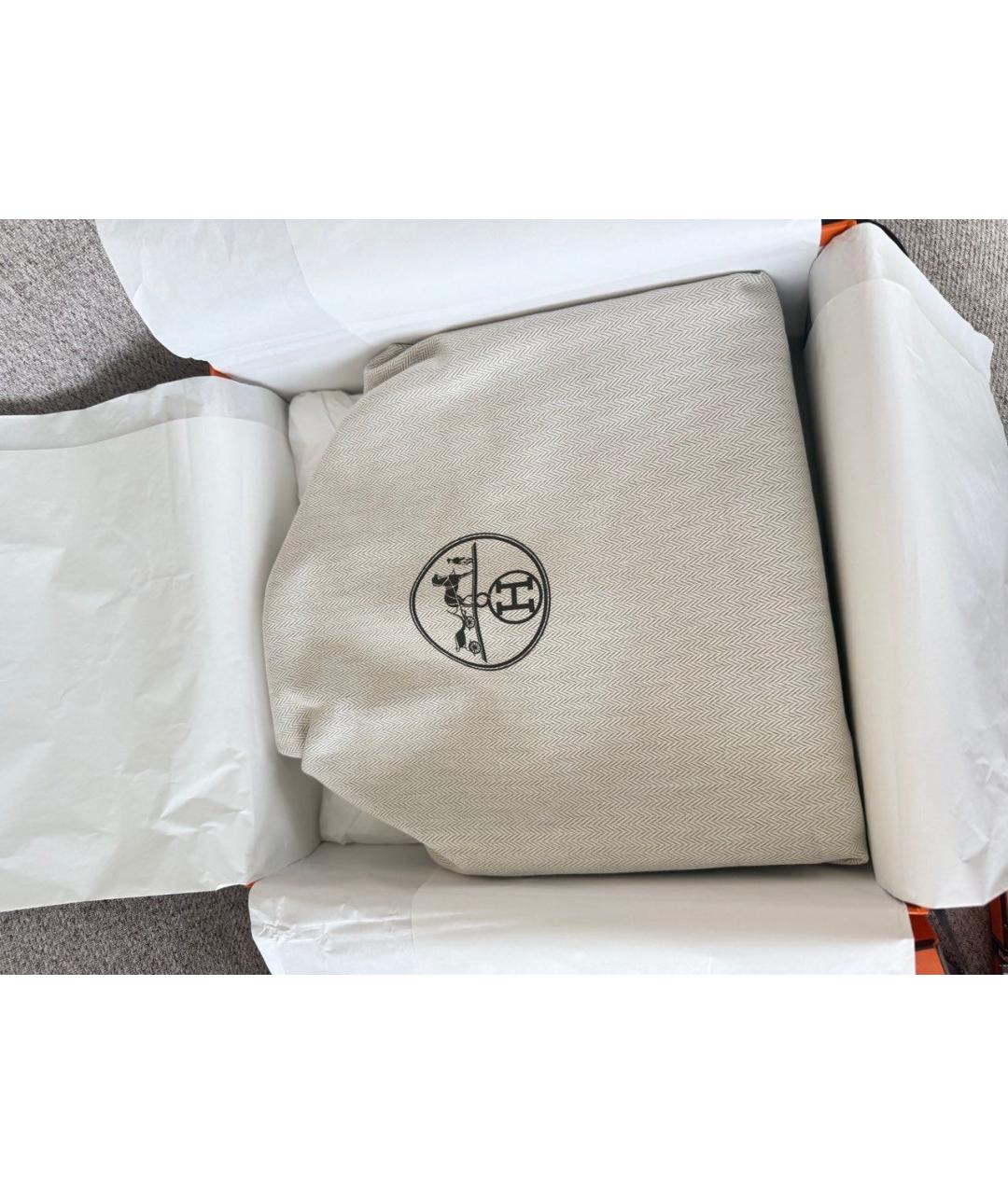 HERMES Хаки кожаная сумка тоут, фото 4