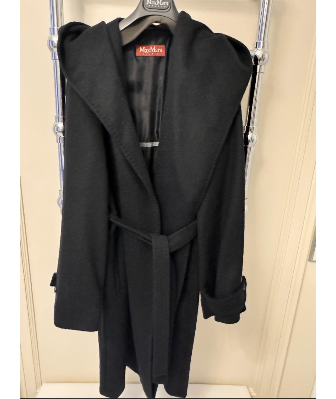 MAX MARA STUDIO Черное пальто, фото 7