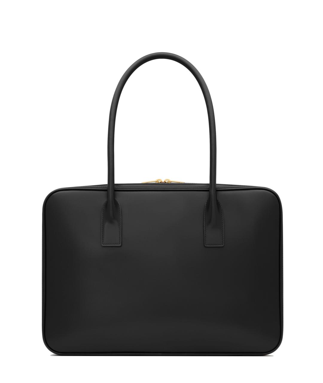 SAINT LAURENT Черная кожаная сумка тоут, фото 2