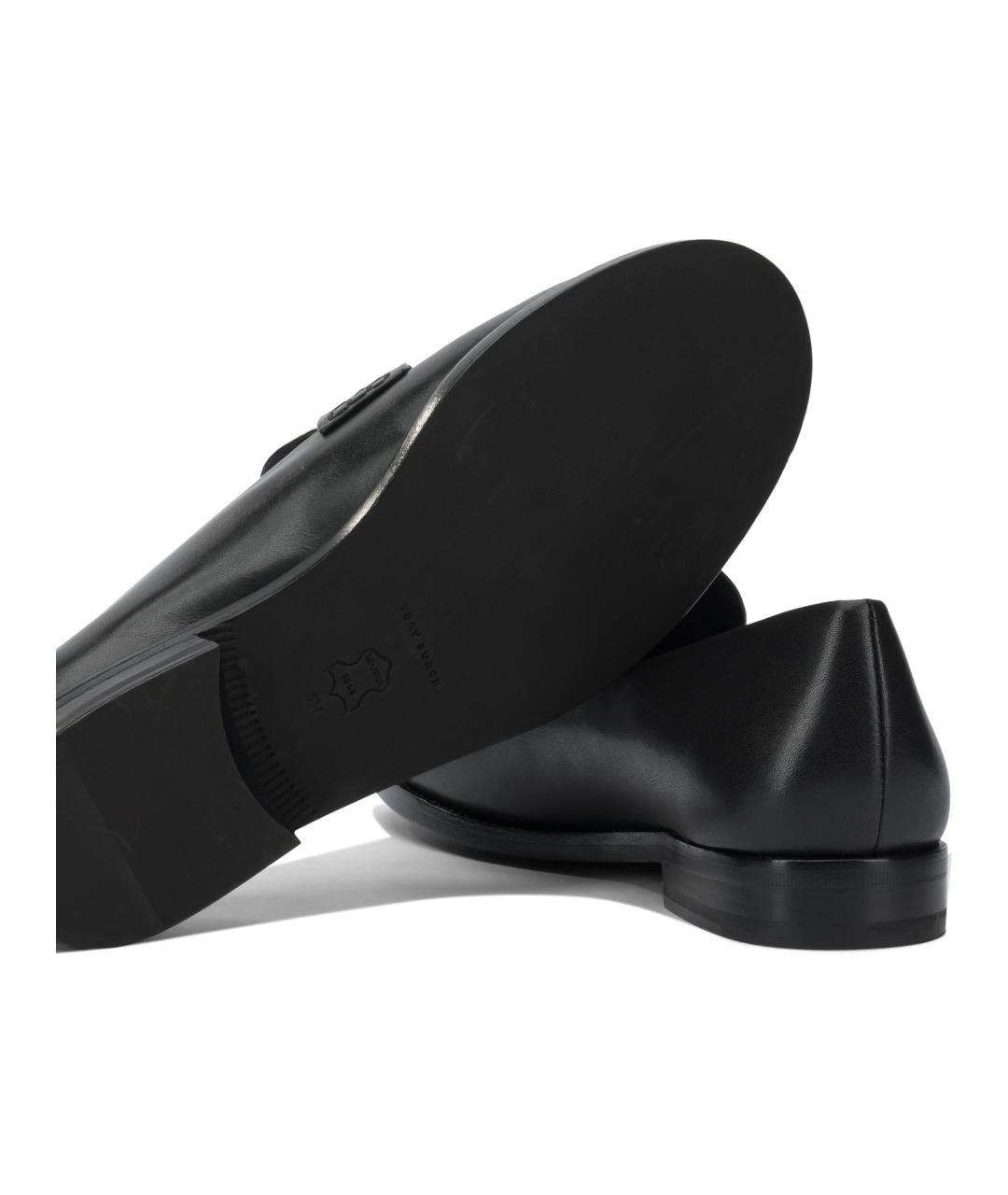 TORY BURCH Черные кожаные лоферы, фото 5