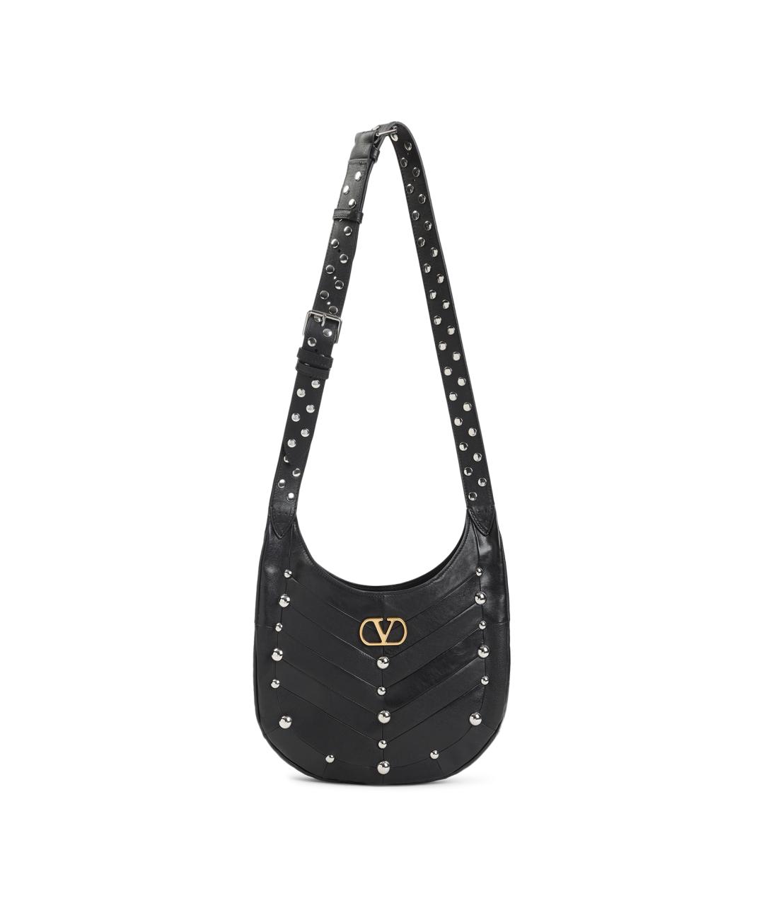 VALENTINO Черная кожаная сумка через плечо, фото 1