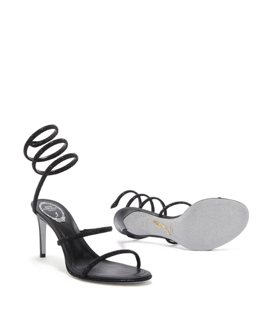 RENE CAOVILLA Черные босоножки, фото 4