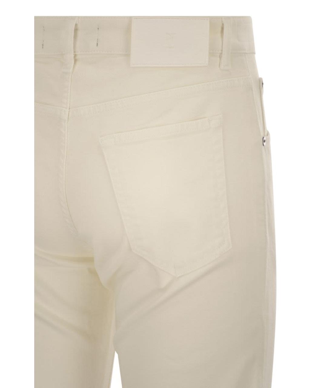 PT TORINO Белые хлопковые повседневные брюки, фото 4