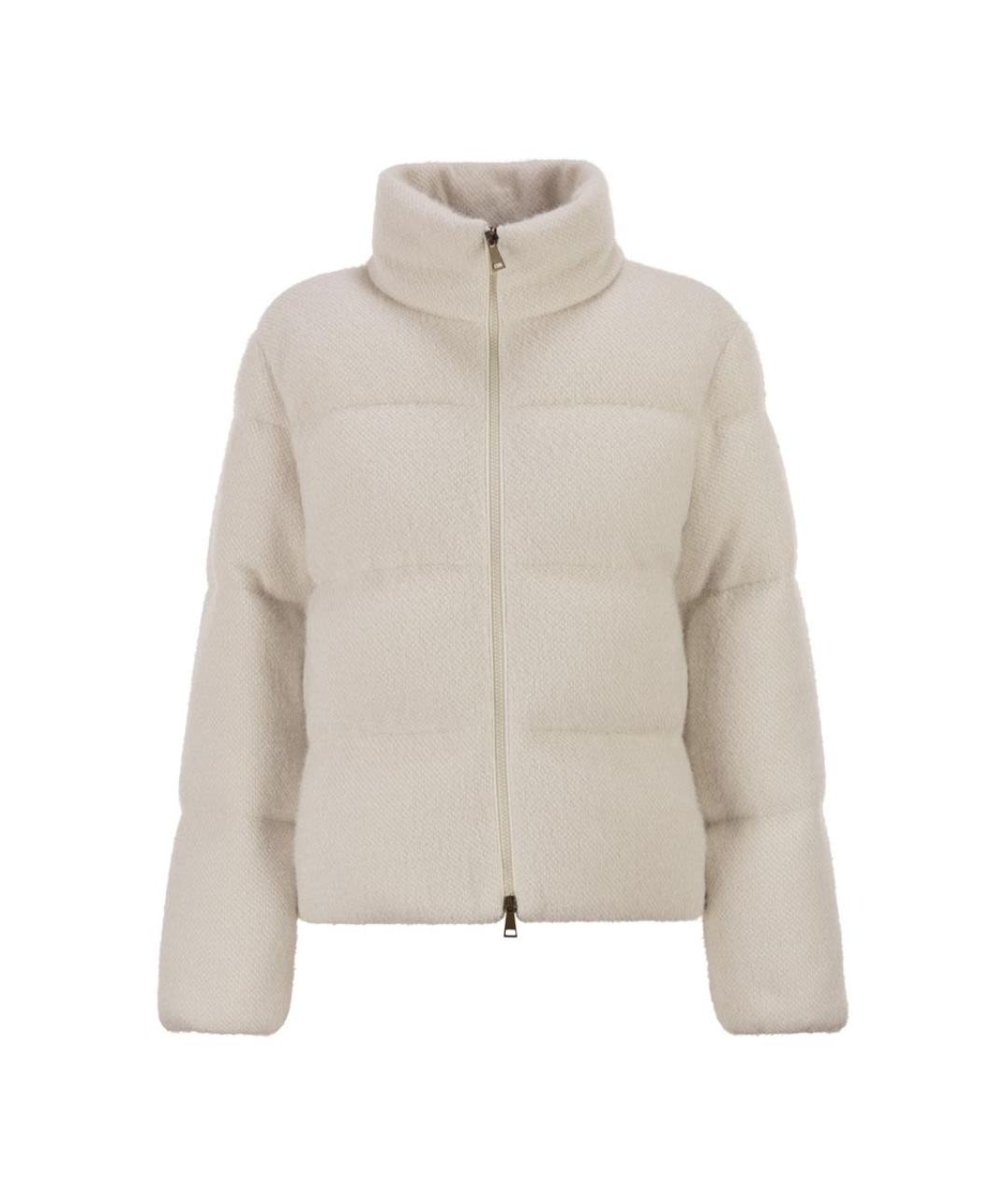 MONCLER Белая полиэстеровая куртка, фото 1