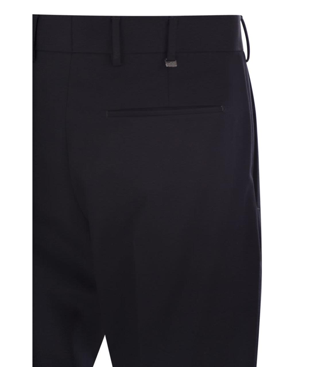 PT TORINO Темно-синие шерстяные классические брюки, фото 4