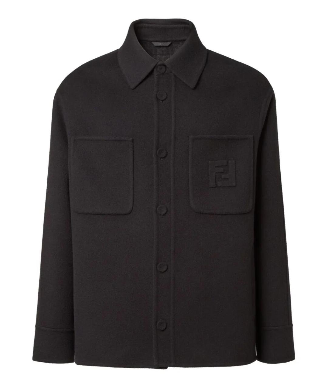 FENDI Черная шерстяная куртка, фото 1