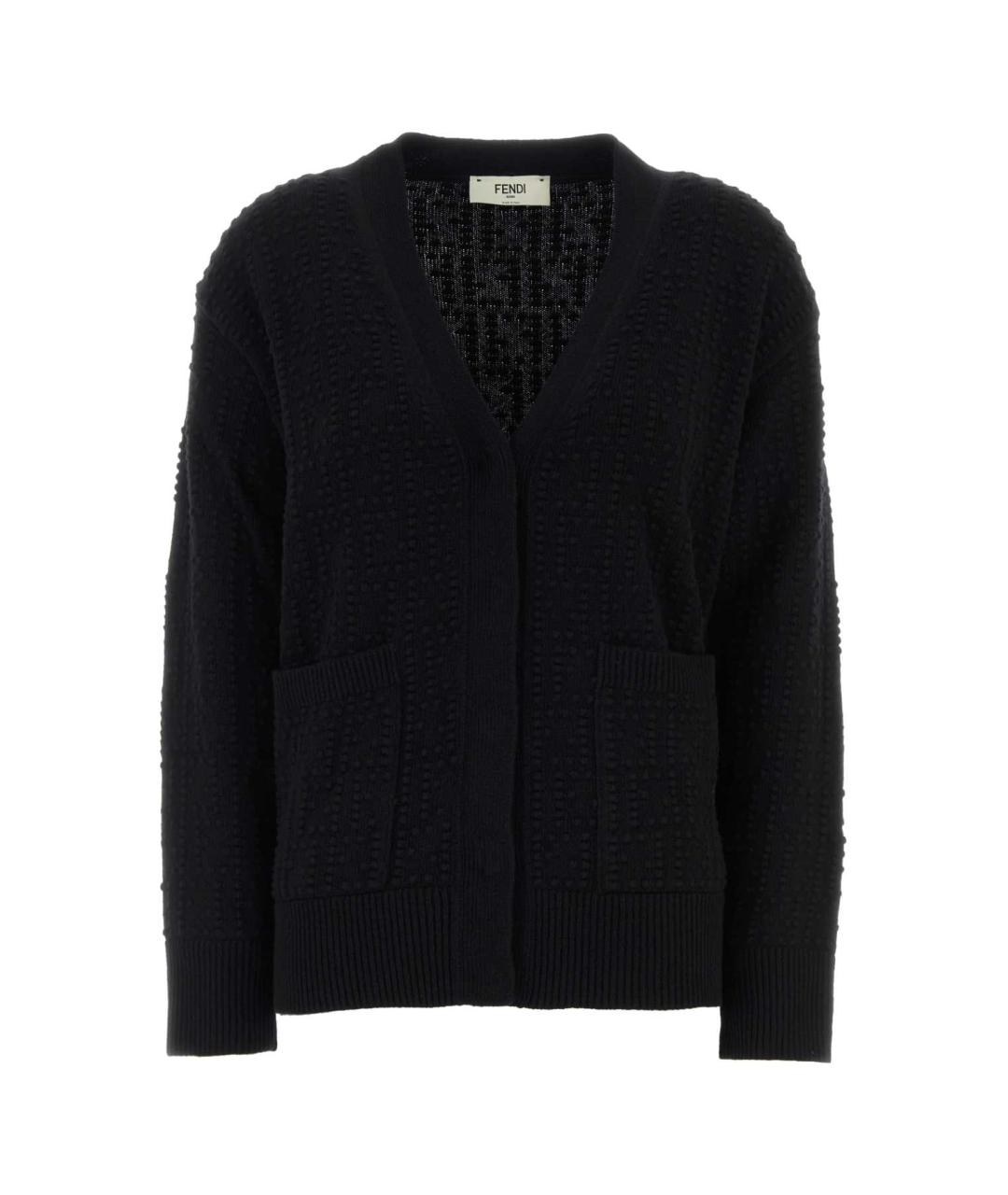 FENDI Черный шерстяной кардиган, фото 1