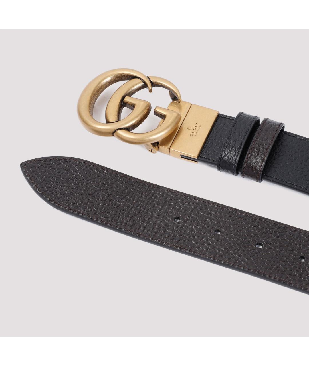 GUCCI Черный кожаный ремень, фото 3