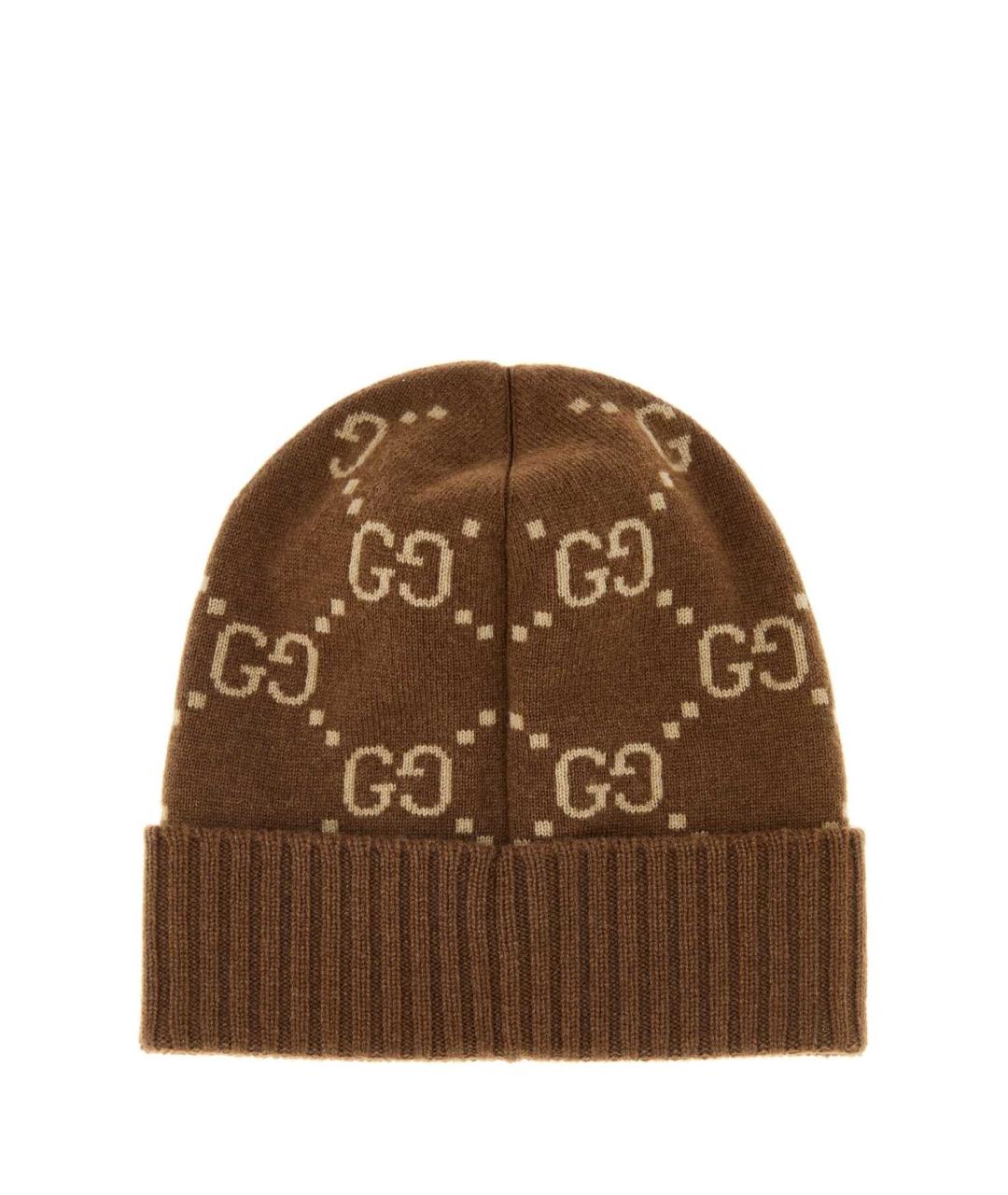 GUCCI Коричневая кашемировая шапка, фото 2