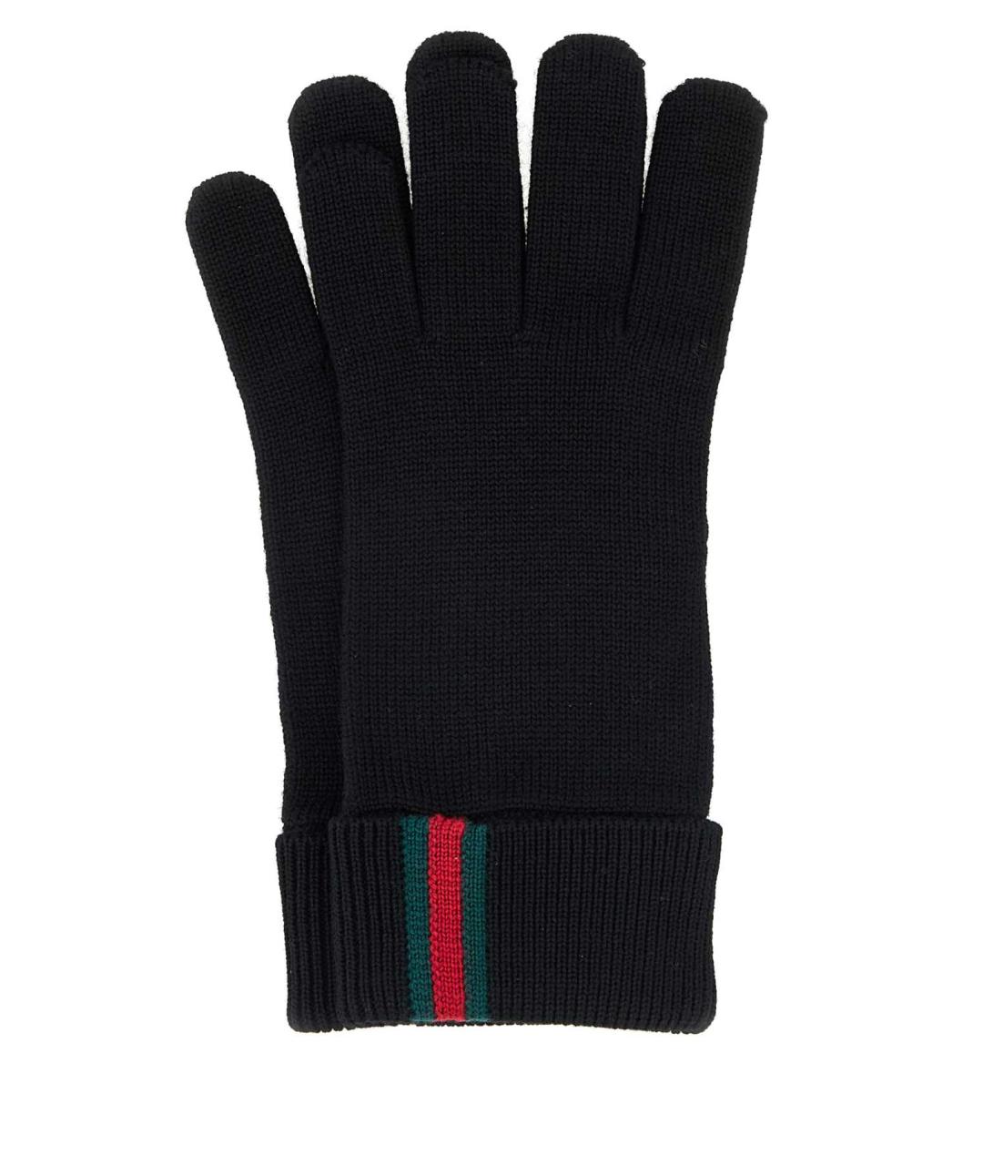 GUCCI Черные шерстяные перчатки, фото 1
