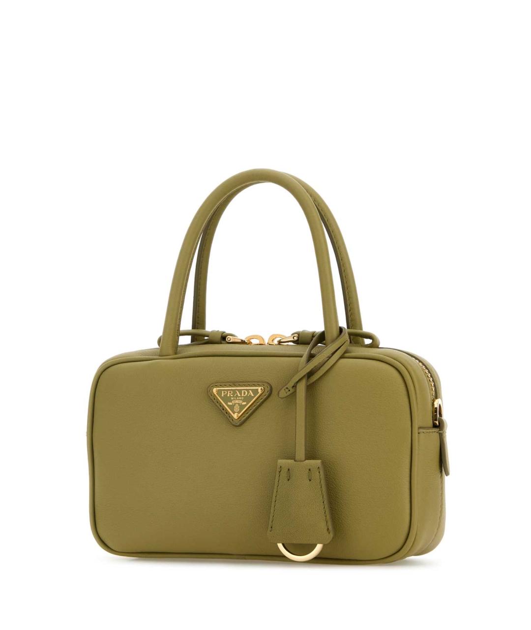PRADA Зеленая кожаная сумка с короткими ручками, фото 2