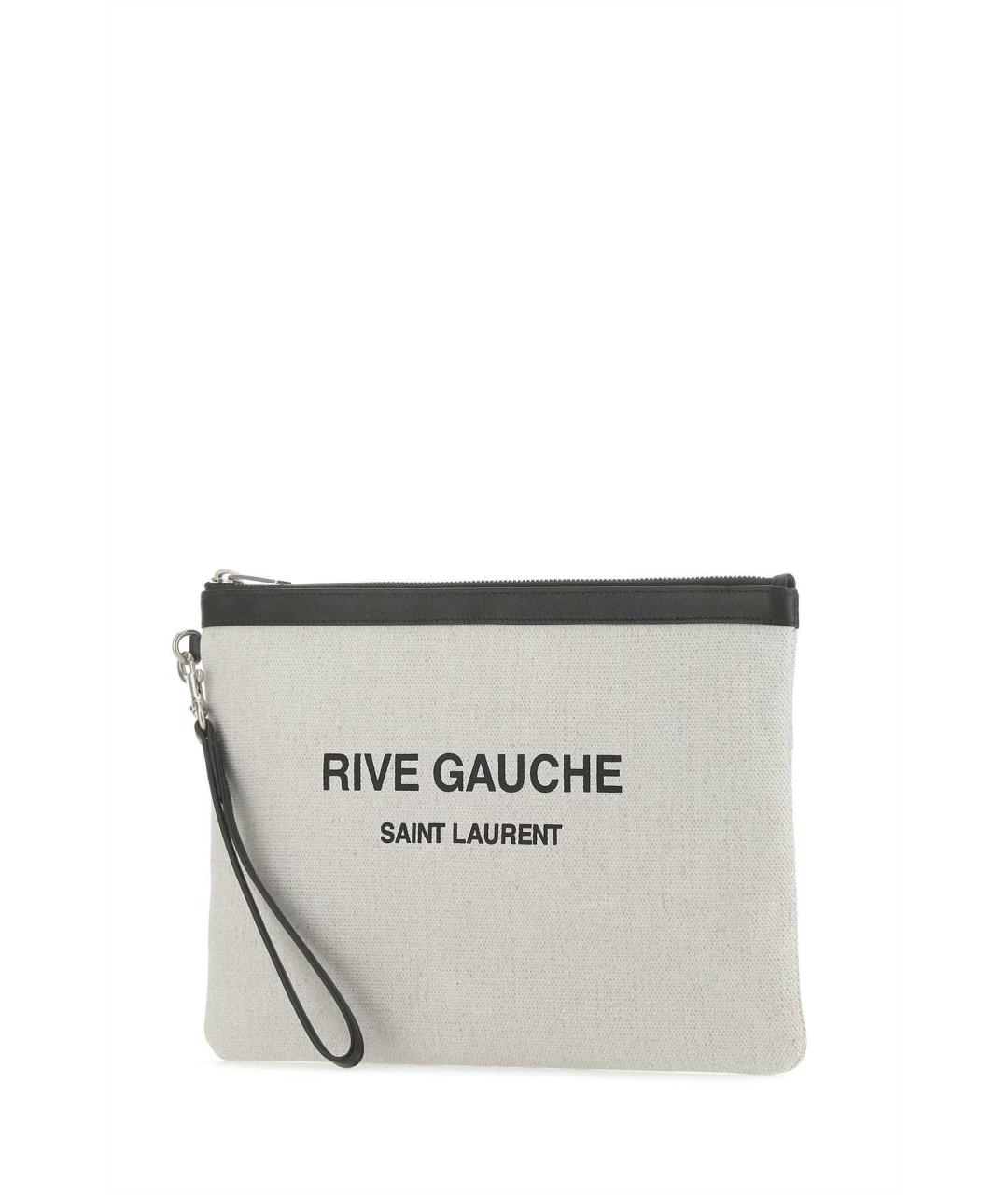 SAINT LAURENT Бежевая льняная папка для документов, фото 2