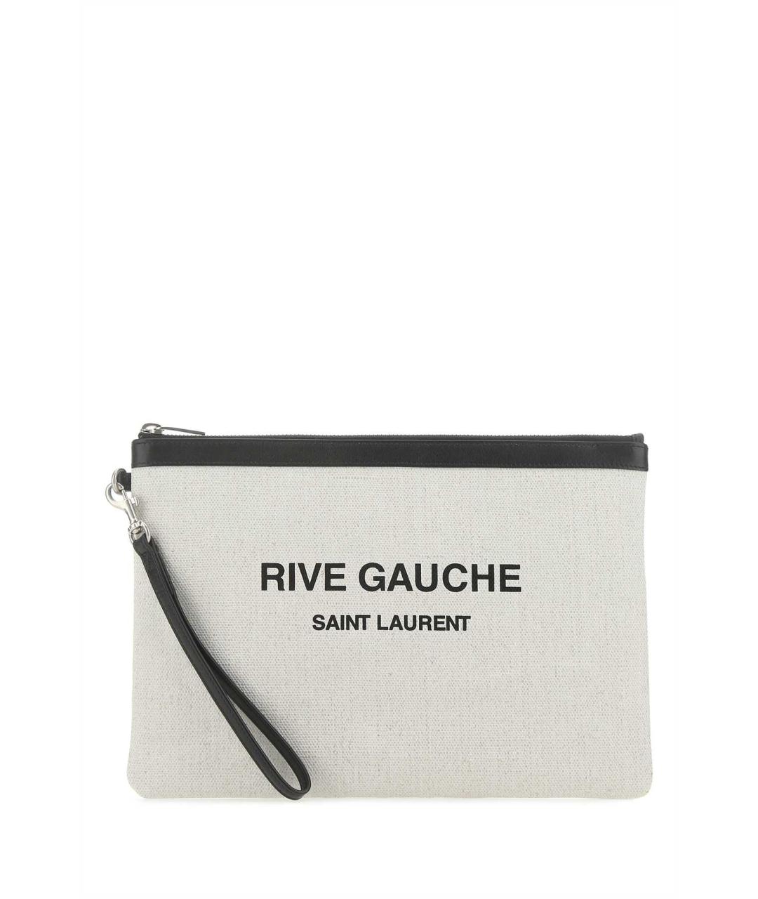 SAINT LAURENT Бежевая льняная папка для документов, фото 1