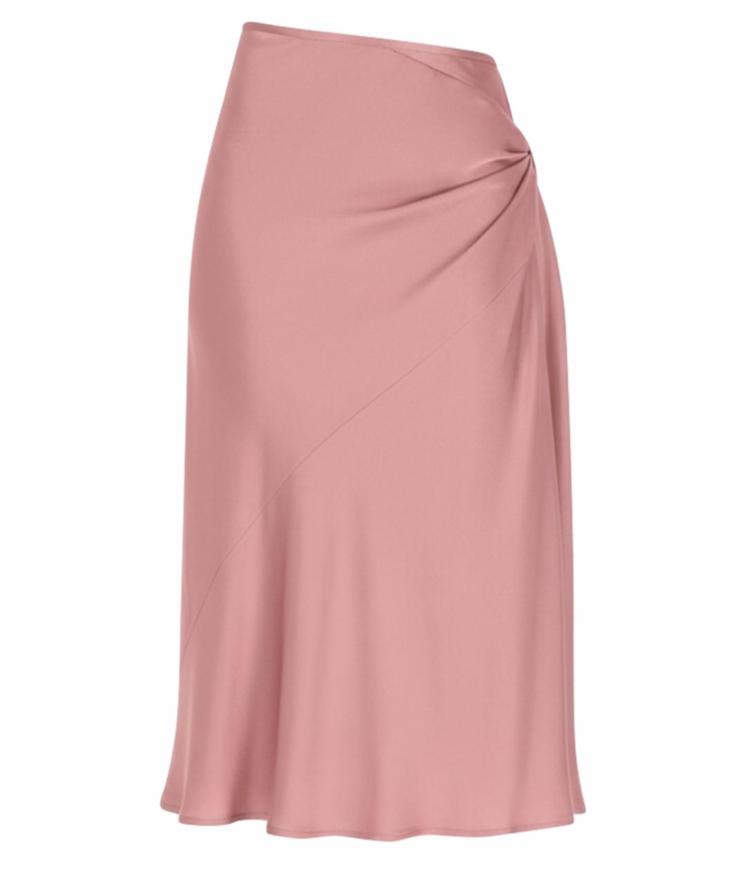 DRIES VAN NOTEN Розовая ацетатная юбка миди, фото 1
