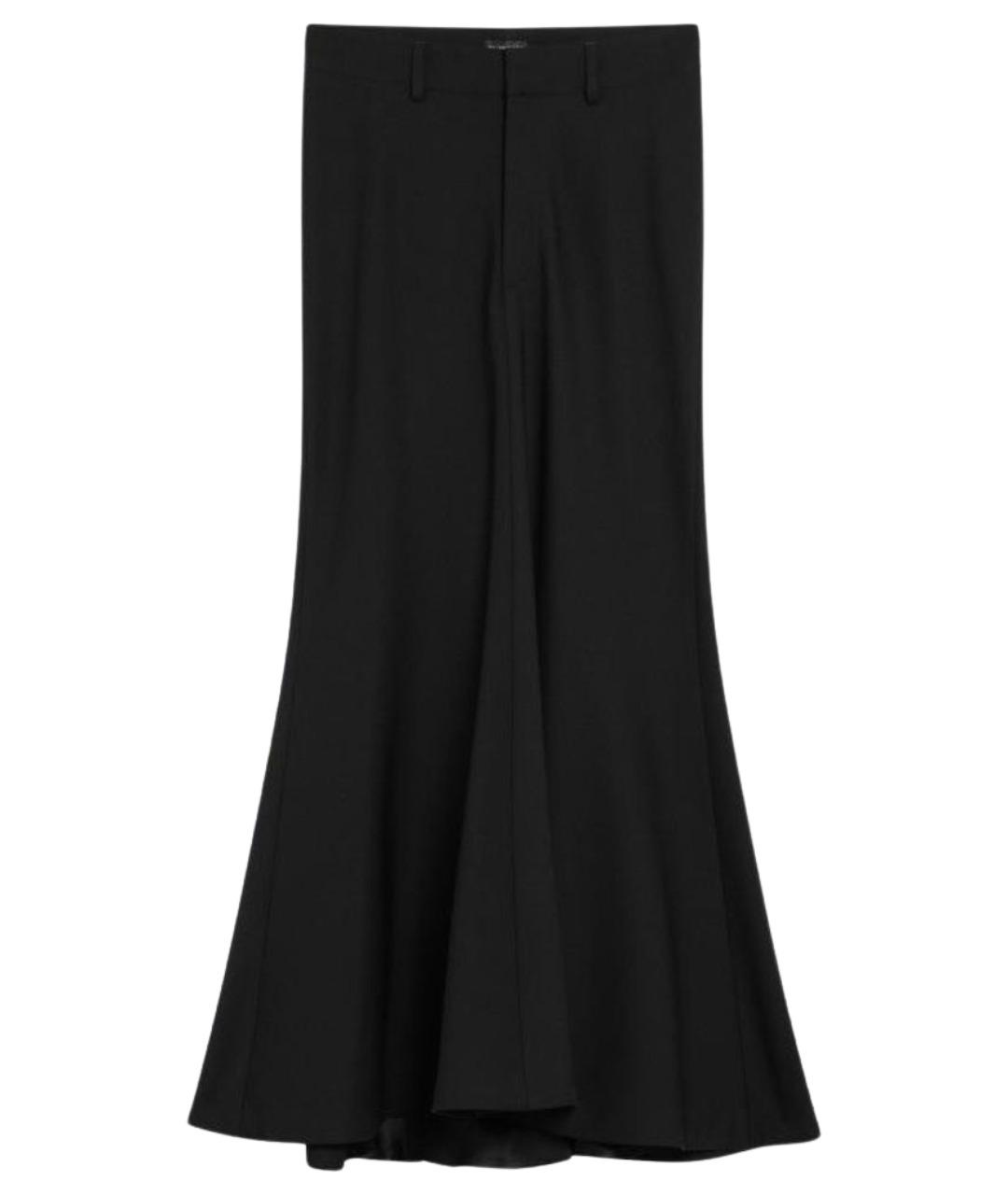 BALENCIAGA Черная шерстяная юбка миди, фото 1