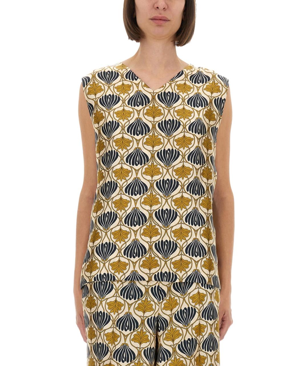 'S MAX MARA Желтая шелковая майка, фото 2