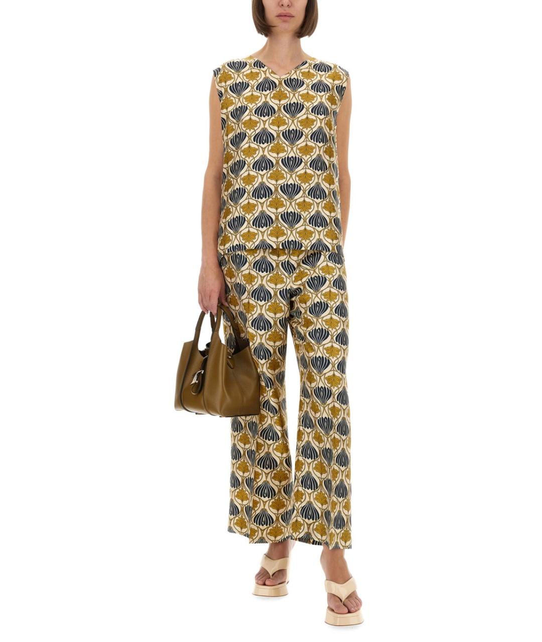 'S MAX MARA Желтая шелковая майка, фото 3