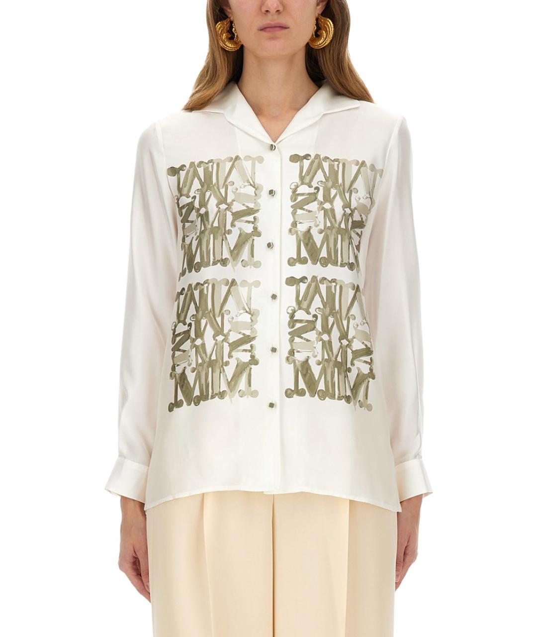 MAX MARA Зеленая шелковая рубашка, фото 2