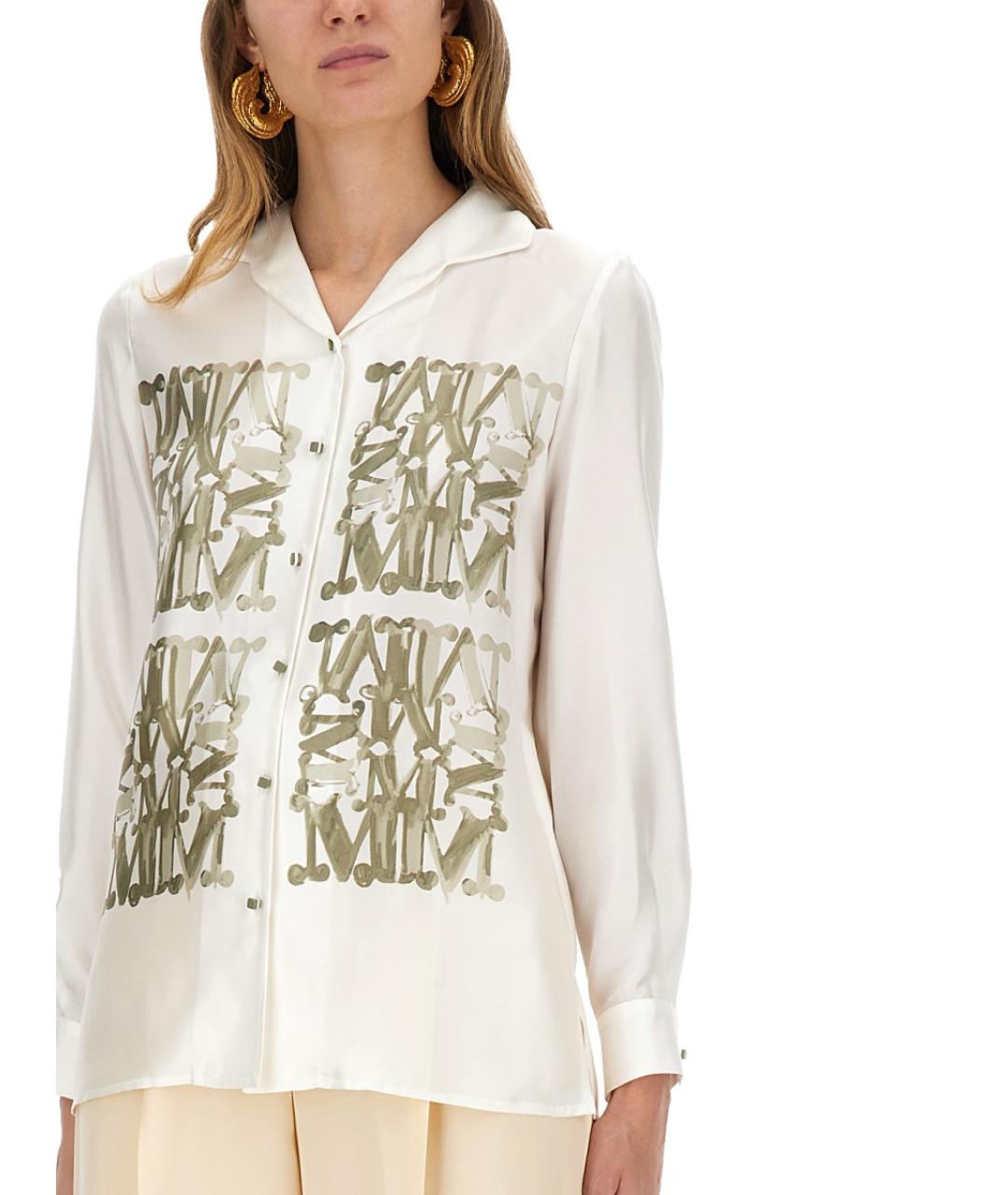 MAX MARA Зеленая шелковая рубашка, фото 5