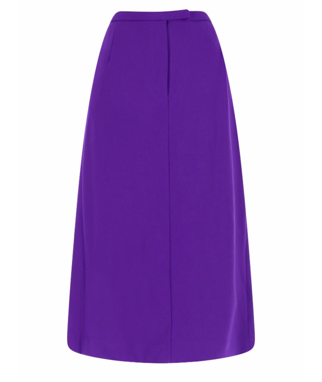 DRIES VAN NOTEN Фиолетовая шерстяная юбка миди, фото 1