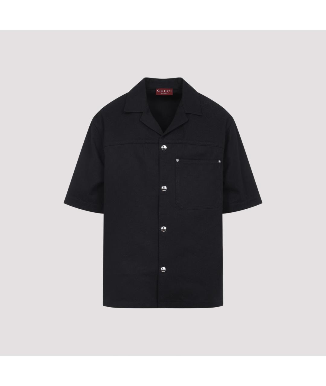 GUCCI Черная хлопковая кэжуал рубашка, фото 2