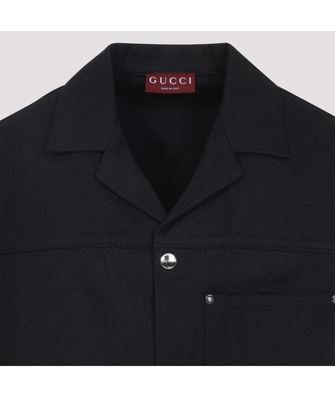 GUCCI Черная хлопковая кэжуал рубашка, фото 4