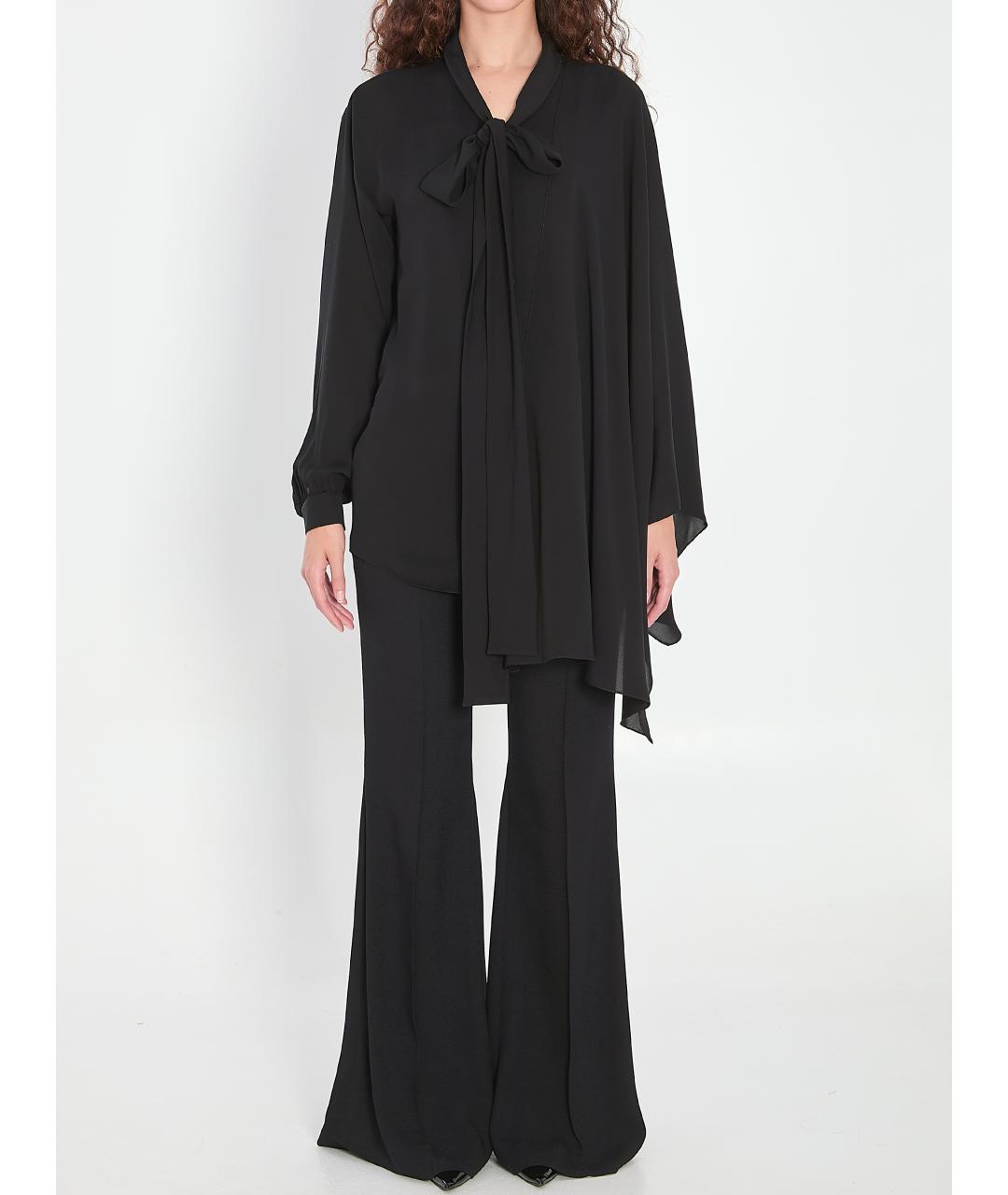 BALENCIAGA Черная шелковая блузы, фото 5