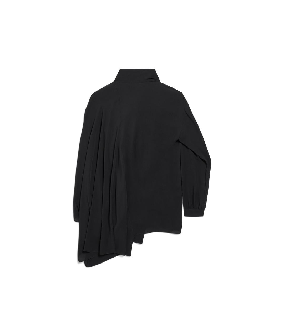 BALENCIAGA Черная шелковая блузы, фото 2