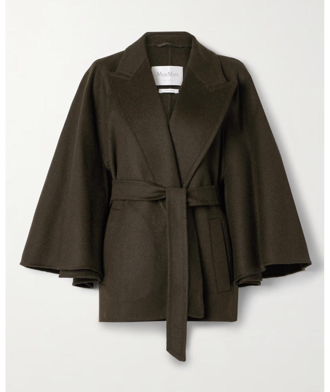 MAX MARA Зеленые шерстяное пальто, фото 6