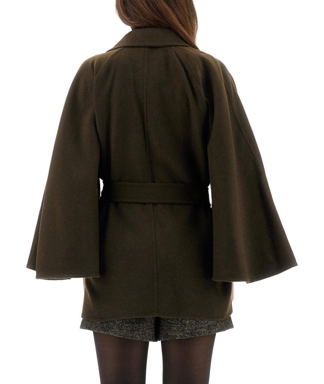 MAX MARA Зеленые шерстяное пальто, фото 4