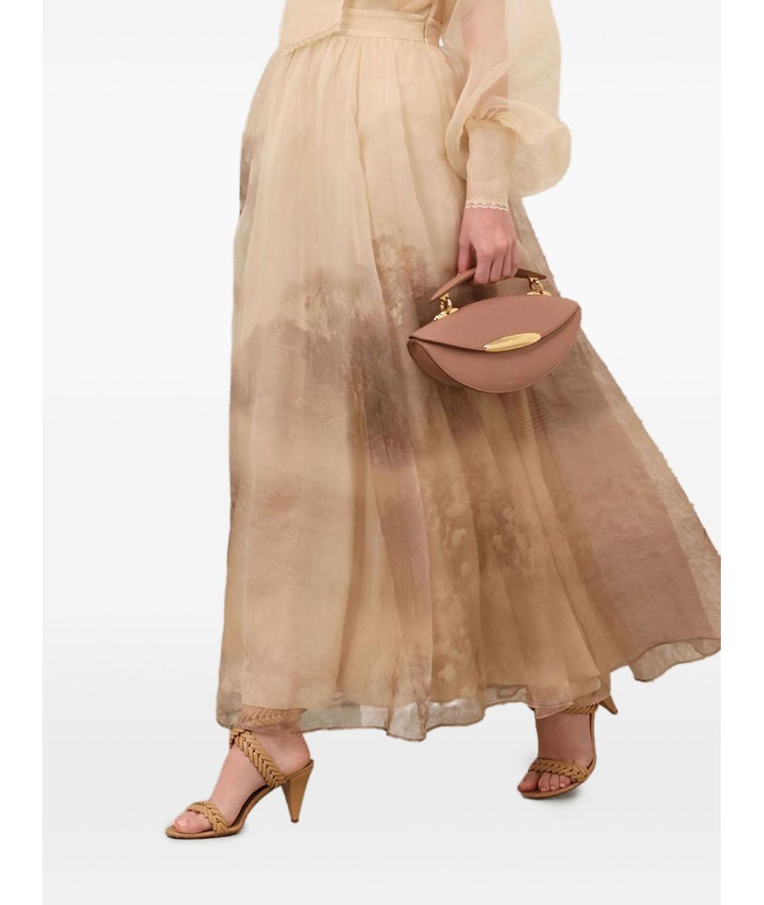 ZIMMERMANN Бежевая шелковая юбка макси, фото 5