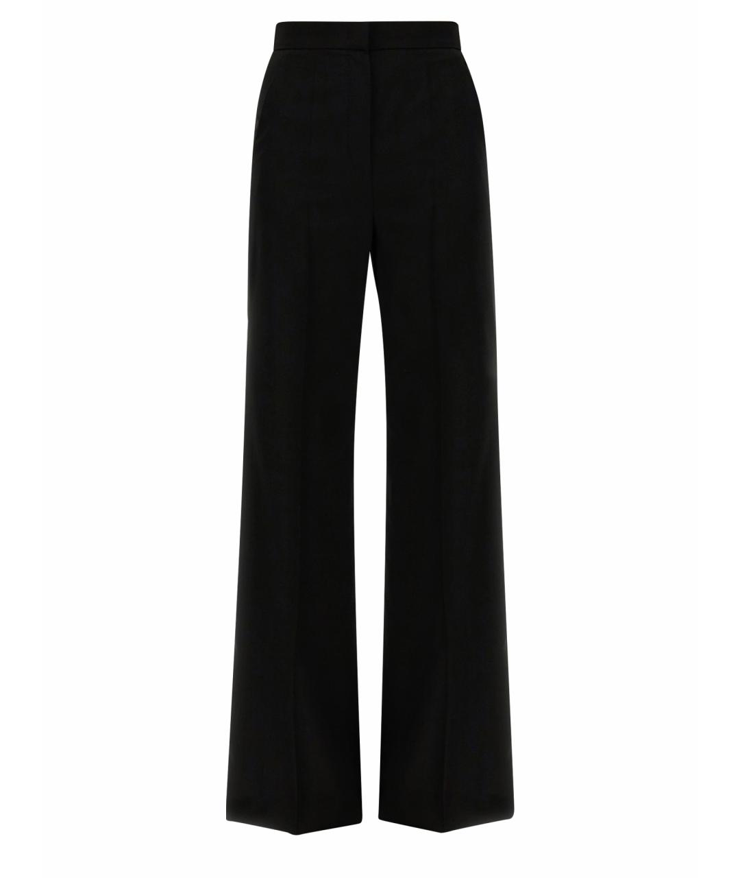MAX MARA Черные шерстяные прямые брюки, фото 1