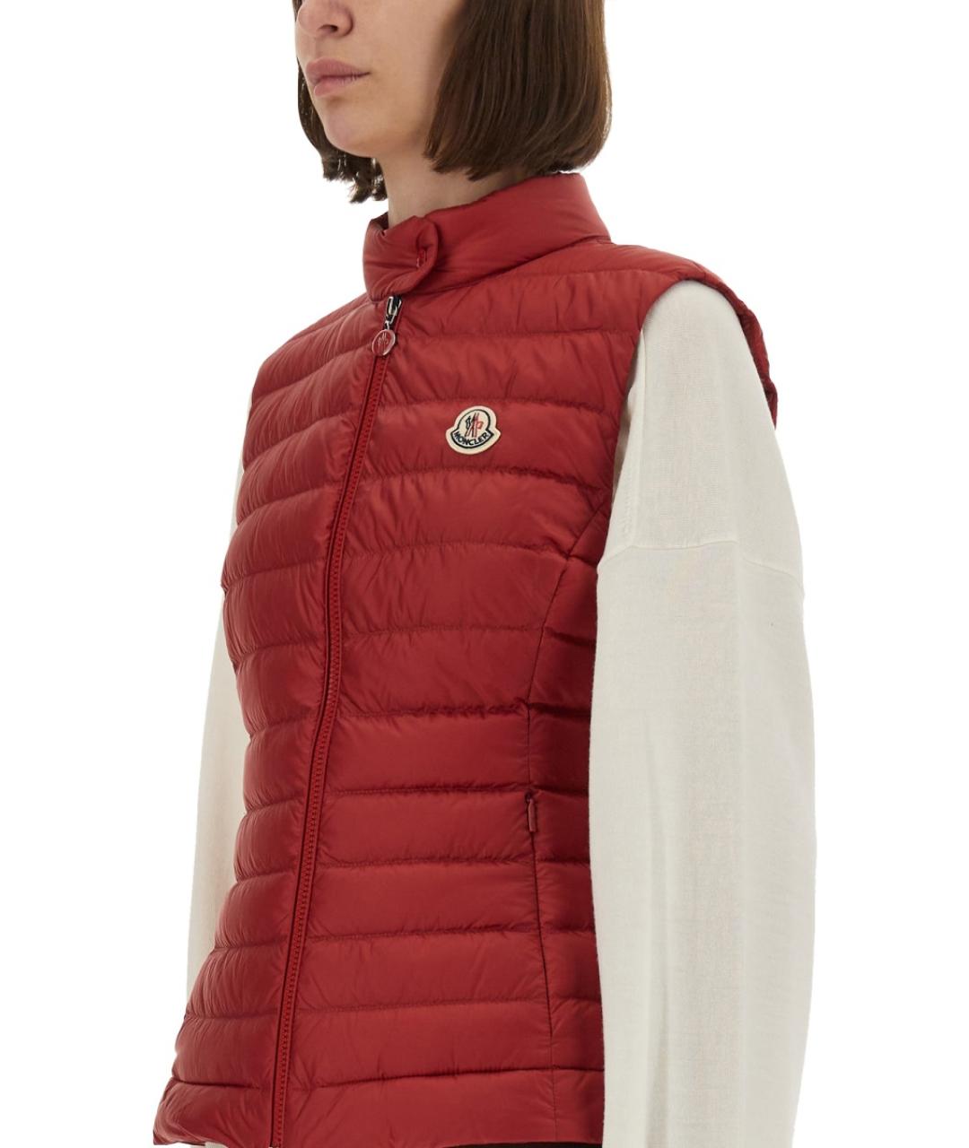 MONCLER Красный полиамидовый жилет, фото 5