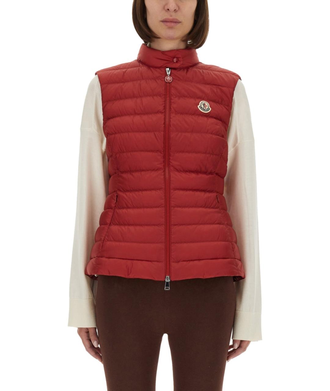 MONCLER Красный полиамидовый жилет, фото 2