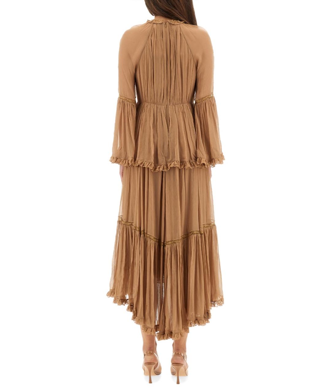 ZIMMERMANN Бежевое вискозное коктейльное платье, фото 4