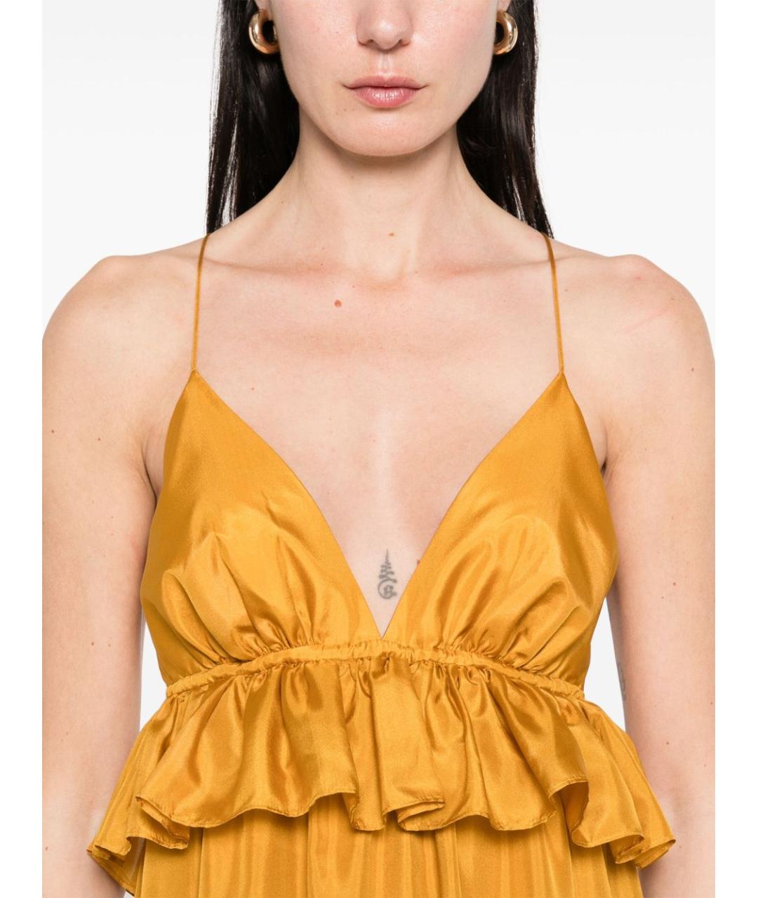 ZIMMERMANN Желтое шелковое коктейльное платье, фото 2