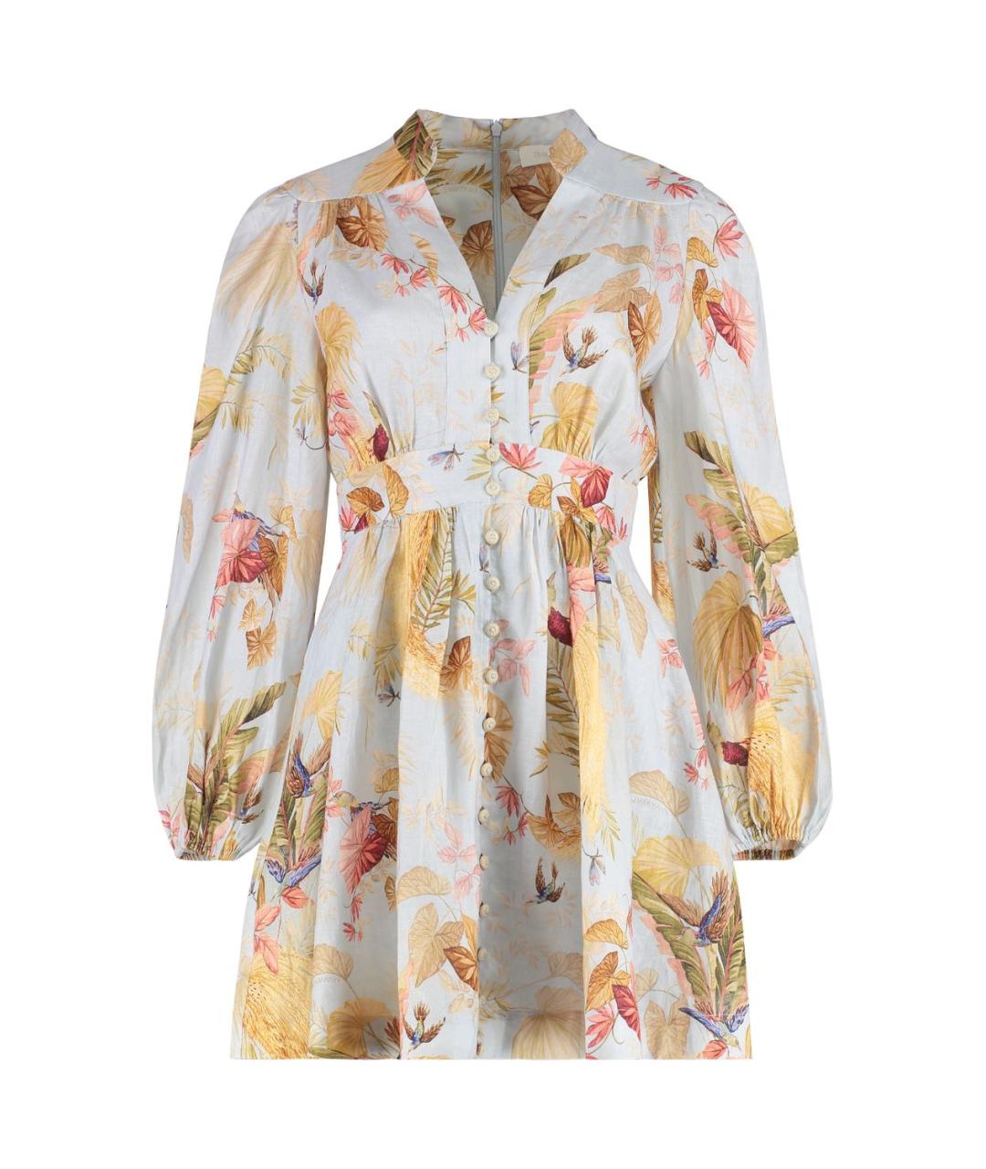 ZIMMERMANN Мульти льняное повседневное платье, фото 1