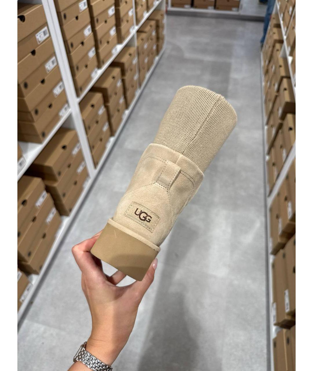 UGG AUSTRALIA Бежевые замшевые ботинки, фото 4
