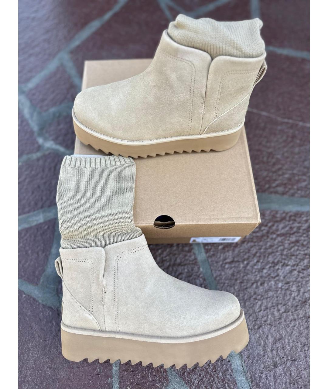 UGG AUSTRALIA Бежевые замшевые ботинки, фото 7