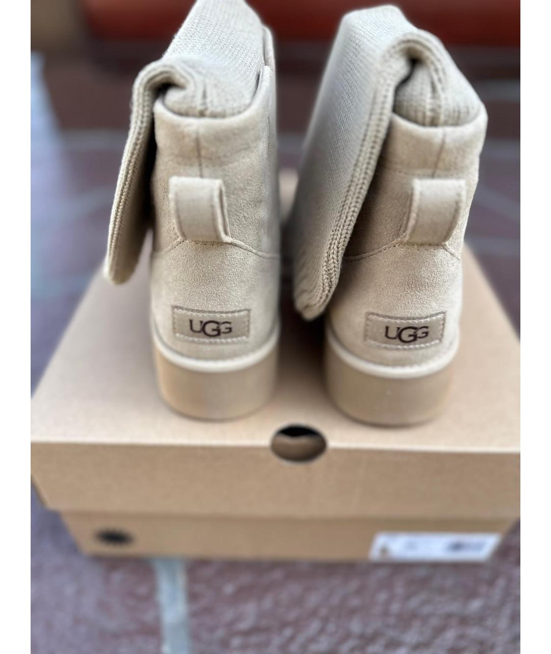UGG AUSTRALIA Бежевые замшевые ботинки, фото 6