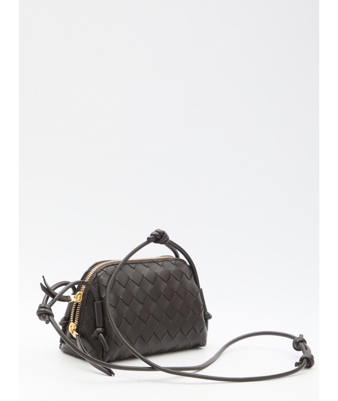 BOTTEGA VENETA Коричневая кожаная сумка через плечо, фото 4