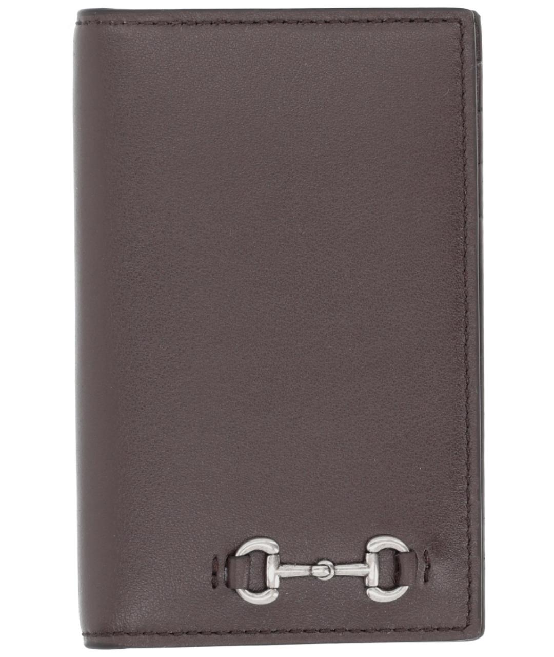 GUCCI Коричневый кожаный кардхолдер, фото 1