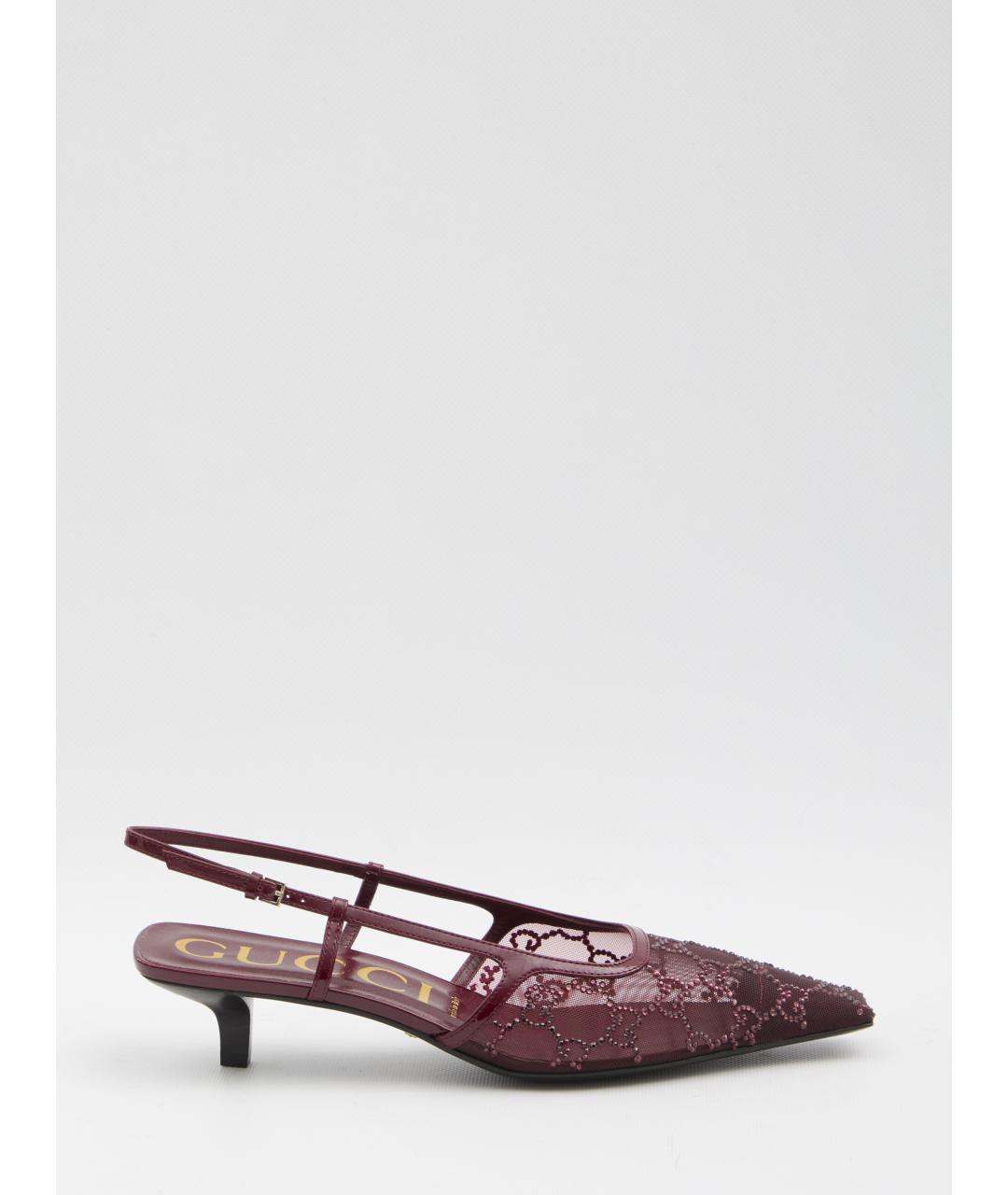 GUCCI Бордовые туфли, фото 4