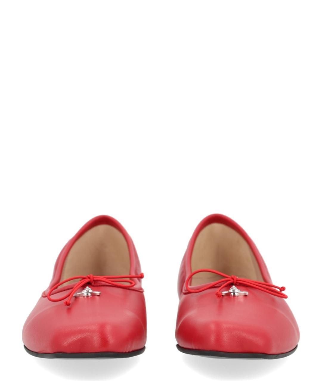 VIVIENNE WESTWOOD Красные кожаные балетки, фото 3