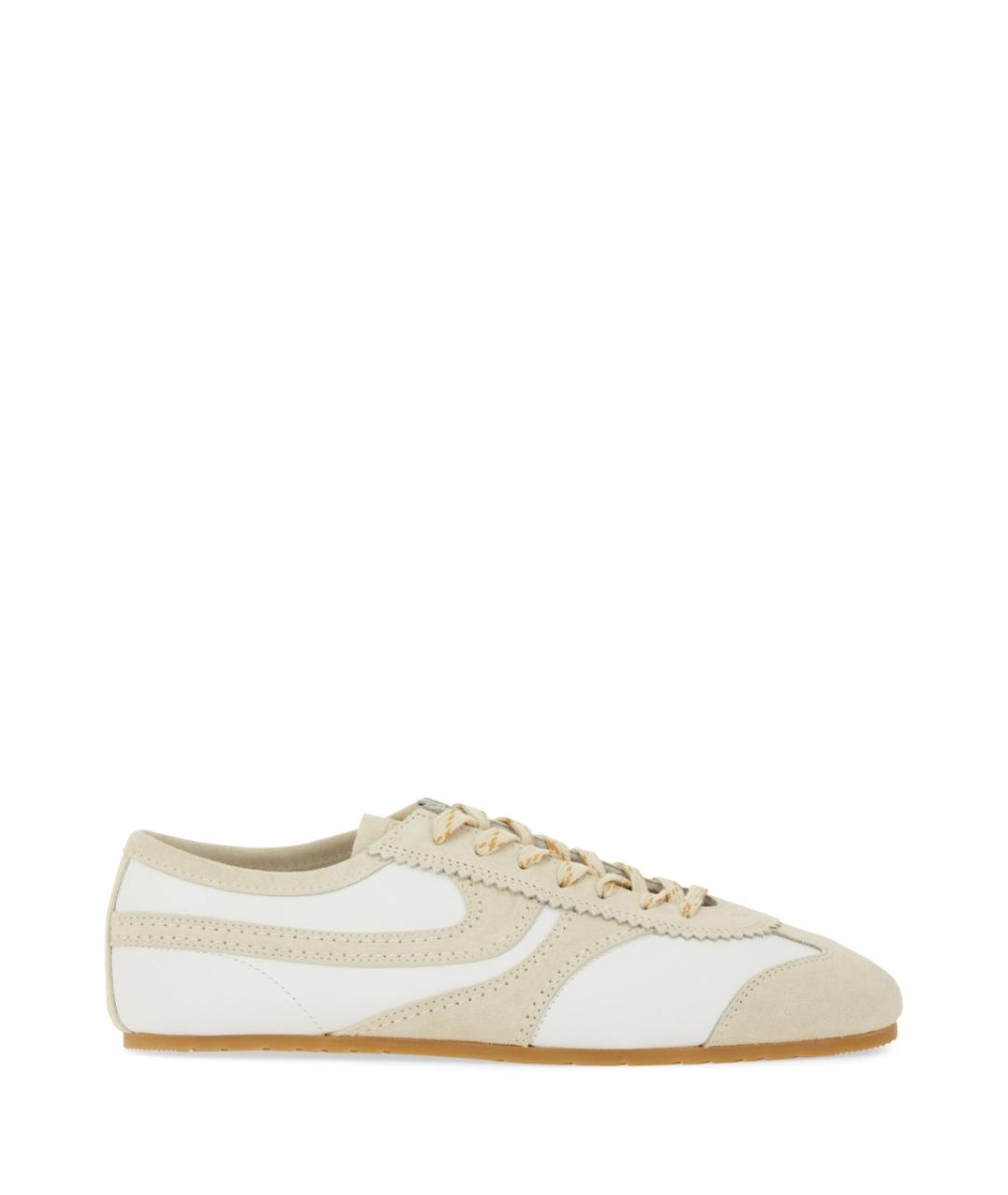 DRIES VAN NOTEN Белые кожаные низкие кроссовки / кеды, фото 1